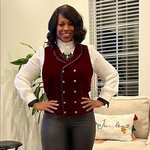 Wine Velvet Vest